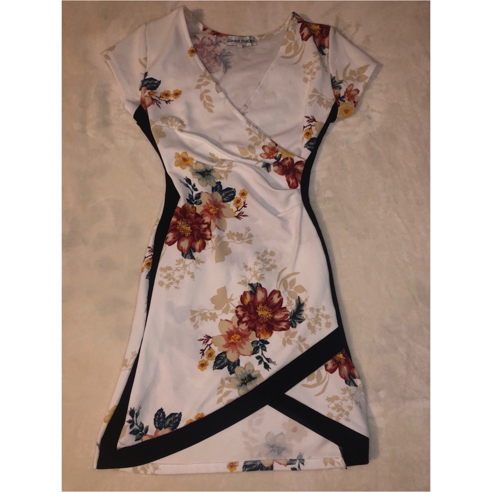 White Floral Bodycon Dress